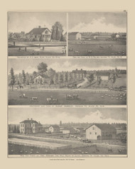 Residences & Farms of J.J. John, W.D. Poling, August Albrecht & Geo Kesler, Ohio 1880 Old Town Map Custom Reprint - Allen Co.
