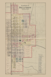 East Part of Delphos, Ohio 1880 Old Town Map Custom Reprint - Allen Co.