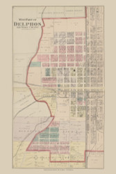 West Part of Delphos, Ohio 1880 Old Town Map Custom Reprint - Allen Co.