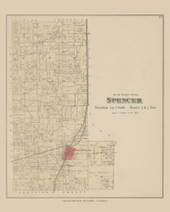 Spencer, Ohio 1880 Old Town Map Custom Reprint - Allen Co.