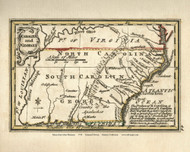 Carolina (North and South) & Georgia - 1758 Bowen - World Atlases