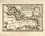 West Indies - Cuba Jamaica Antilles Bahamas Puerto Rico - 1758 Bowen  - World Atlases