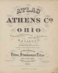 Title Page, Ohio 1875 Old Town Map Custom Reprint - Athens Co
