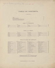 Table of Contents, Ohio 1875 Old Town Map Custom Reprint - Athens Co