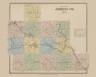 Athens County, Ohio 1875 Old Town Map Custom Reprint - Athens Co