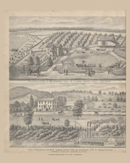 Residences & Farms of Wm. Bingman & Mrs. James B. Dutton, Ohio 1875 Old Town Map Custom Reprint - Athens Co
