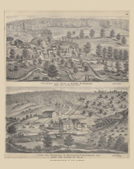 Residences & Farms of Henry B. Brawley & Nathaniel P. Hoisington, Ohio 1875 Old Town Map Custom Reprint - Athens Co