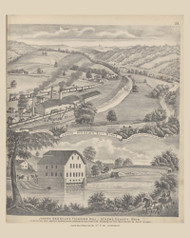 Joseph Herrold's Flouring Mill, Ohio 1875 Old Town Map Custom Reprint - Athens Co