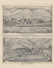 Farm & Residence of Silas D. King and King's Coal Works and Farm, Ohio 1875 Old Town Map Custom Reprint - Athens Co