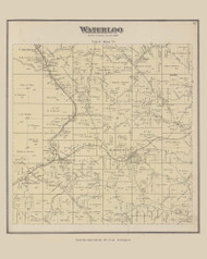 Waterloo, Ohio 1875 Old Town Map Custom Reprint - Athens Co