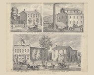 Residence & Steam Flour Mill of C. Steenrod and Hardware & Furniture Store and Residence of Chas. A. Cable, Ohio 1875 Old Town Map Custom Reprint - Athens Co
