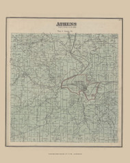 Athens, Ohio 1875 Old Town Map Custom Reprint - Athens Co