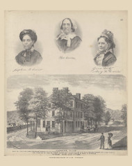 Currier Place and Currier Family Portriats, Ohio 1875 Old Town Map Custom Reprint - Athens Co