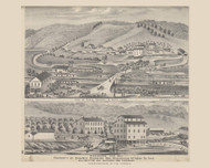 View of Farm Houses & Coal Land and Property of Charly Robbins Esq., Ohio 1875 Old Town Map Custom Reprint - Athens Co