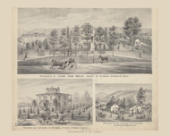 Residences of Judge John Welch, J. M. Case & E. Vickers, Ohio 1875 Old Town Map Custom Reprint - Athens Co