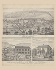 Farm & Residence of Hiram Armitage and Store and Residence of H.C. Comstock, Ohio 1875 Old Town Map Custom Reprint - Athens Co
