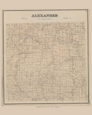 Alexander, Ohio 1875 Old Town Map Custom Reprint - Athens Co