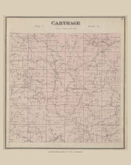 Carthage, Ohio 1875 Old Town Map Custom Reprint - Athens Co