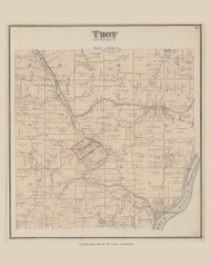 Troy, Ohio 1875 Old Town Map Custom Reprint - Athens Co