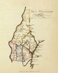 New Hampshire 1823 Henshaw - Old State Map Reprint