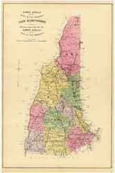 New Hampshire 1892 Hurd - Old State Map Reprint