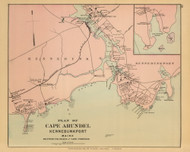 Cape Arundel - Kennebunkport -  Gooch Beach Cape Porpoise 3, Maine 1894 Old Map Reprint - Stuart State Atlas