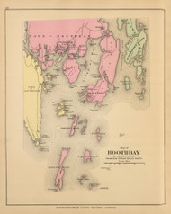 Boothbay 5, Maine 1894 Old Map Reprint - Stuart State Atlas