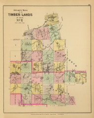 Timber Lands No. 2 - East Machias River - Beddington - Union River 9, Maine 1894 Old Map Reprint - Stuart State Atlas