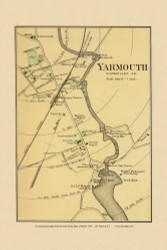 Yarmouth Village 21c, Maine 1894 Old Map Reprint - Stuart State Atlas