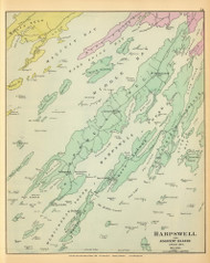 Harpswell and Adjacent Islands 22, Maine 1894 Old Map Reprint - Stuart State Atlas