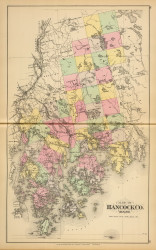 Hancock County 25, Maine 1894 Old Map Reprint - Stuart State Atlas