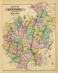 Kennebec County 27, Maine 1894 Old Map Reprint - Stuart State Atlas