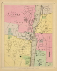 City of Augusta 28, Maine 1894 Old Map Reprint - Stuart State Atlas