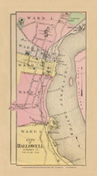 Hallowell Village 30b, Maine 1894 Old Map Reprint - Stuart State Atlas