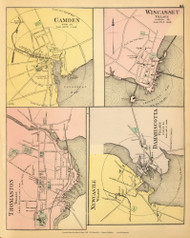 Camden, Thomaston, Wiscasset, Newcastle and Damariscotta Villages 33, Maine 1894 Old Map Reprint - Stuart State Atlas