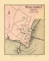 Wiscasset Village 33b, Maine 1894 Old Map Reprint - Stuart State Atlas