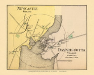 Newcastle Village 33c, Maine 1894 Old Map Reprint - Stuart State Atlas