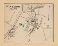 Winthrop Village 34d, Maine 1894 Old Map Reprint - Stuart State Atlas