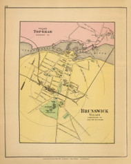 Topsham and Brunswick Villages 35, Maine 1894 Old Map Reprint - Stuart State Atlas