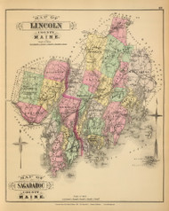 Lincoln County 36, Maine 1894 Old Map Reprint - Stuart State Atlas
