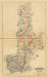 Penobscot County 40, Maine 1894 Old Map Reprint - Stuart State Atlas
