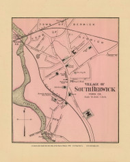 South Berwick Village 44c, Maine 1894 Old Map Reprint - Stuart State Atlas