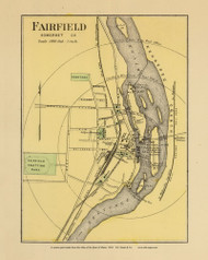 Fairfield Village 50a, Maine 1894 Old Map Reprint - Stuart State Atlas