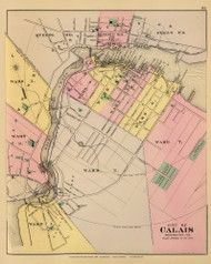 City of Calais 55, Maine 1894 Old Map Reprint - Stuart State Atlas