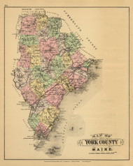 York County 56, Maine 1894 Old Map Reprint - Stuart State Atlas