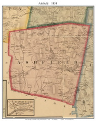 Ashfield, Massachusetts 1858 Old Town Map Custom Print - Franklin Co.