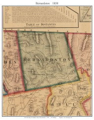Bernardston, Massachusetts 1858 Old Town Map Custom Print - Franklin Co.