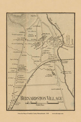 Bernardston Village, Massachusetts 1858 Old Town Map Custom Print - Franklin Co.