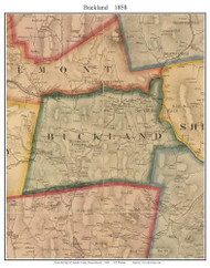 Buckland, Massachusetts 1858 Old Town Map Custom Print - Franklin Co.