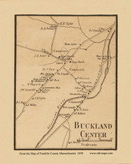 Buckland Center, Massachusetts 1858 Old Town Map Custom Print - Franklin Co.